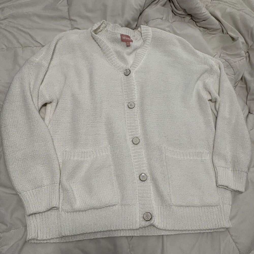 Show-me-your-mumu Women's White Cardigan